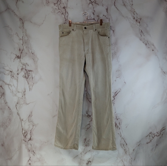 Vintage Levis Jeans Mens 32 X 28 Khaki Tan 90s Denim Relaxed Red Action Pant - Picture 4 of 11